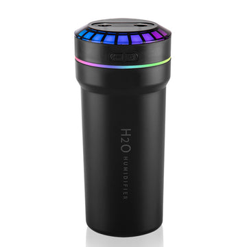 Humidificateur d'air 1200mah type-c 300ml 2 sorties de brouillard et 2 modes de brume diffuseur d'huiles avec 7 effets d'éclairage